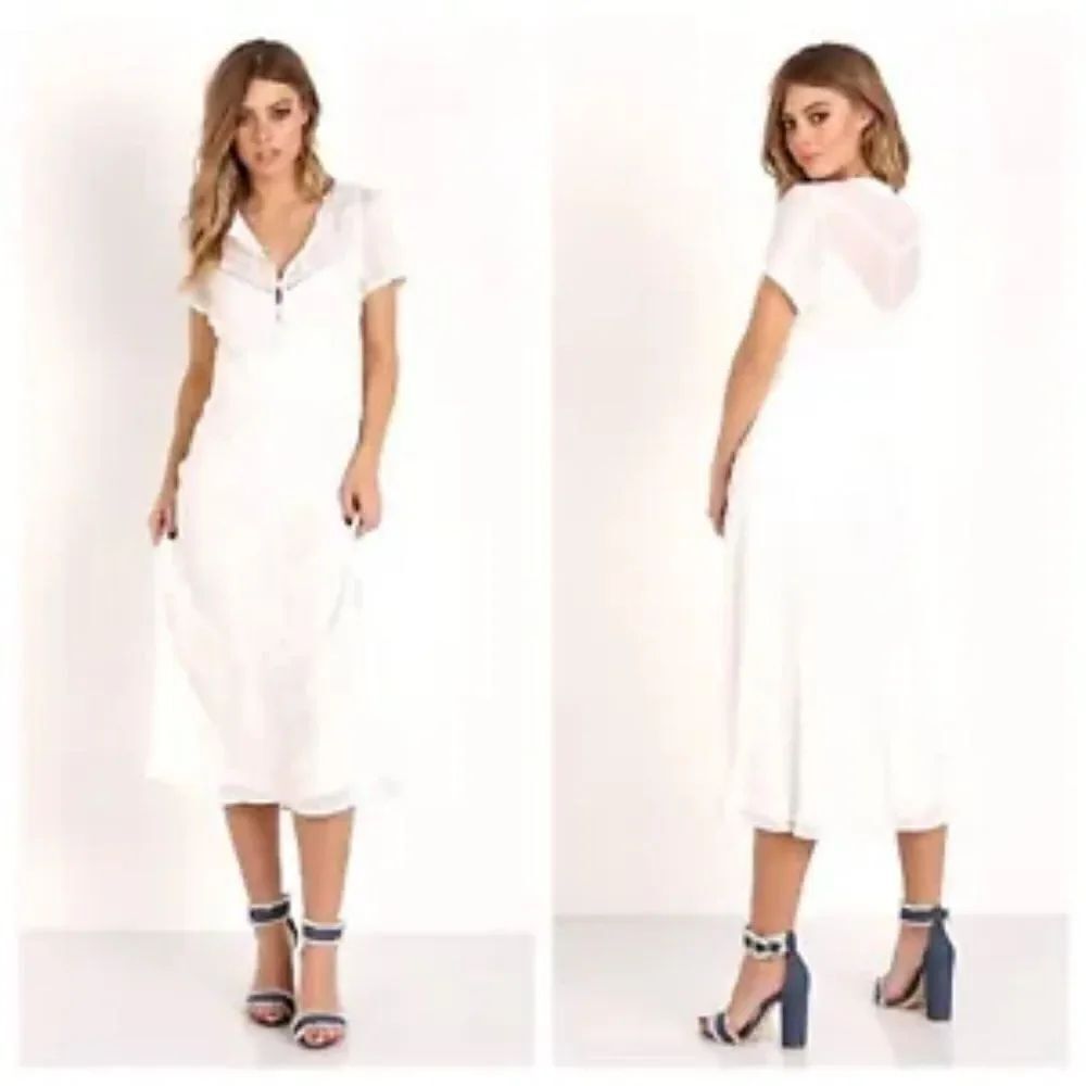 The Jetset Diaries  Midi Dress Women  Ivory Lace Size Small NWT